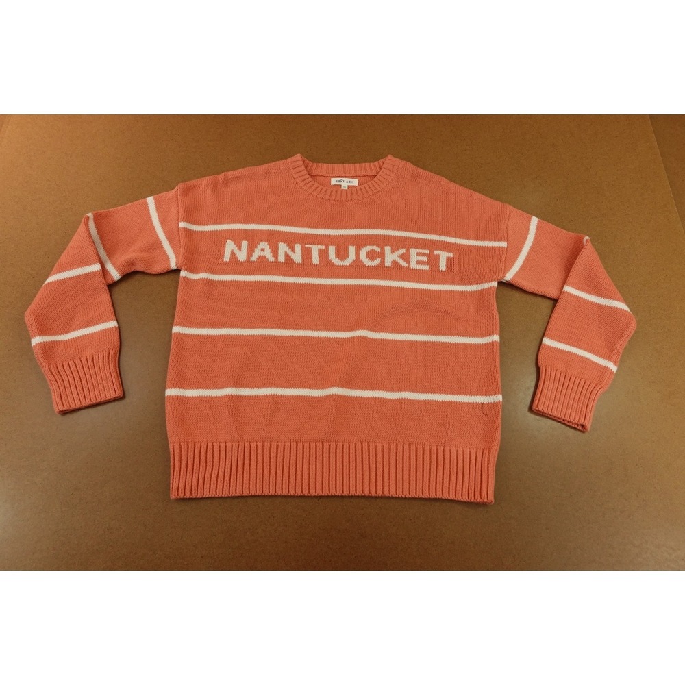 Beau & Ro Womens Size XS Nantucket Striped Cotton Pullover Sweater New